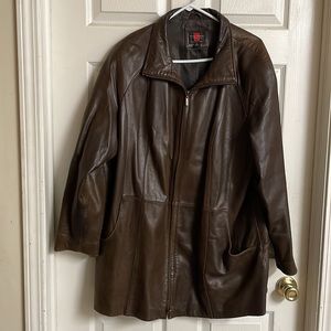 Leather jacket, brown, size 1X